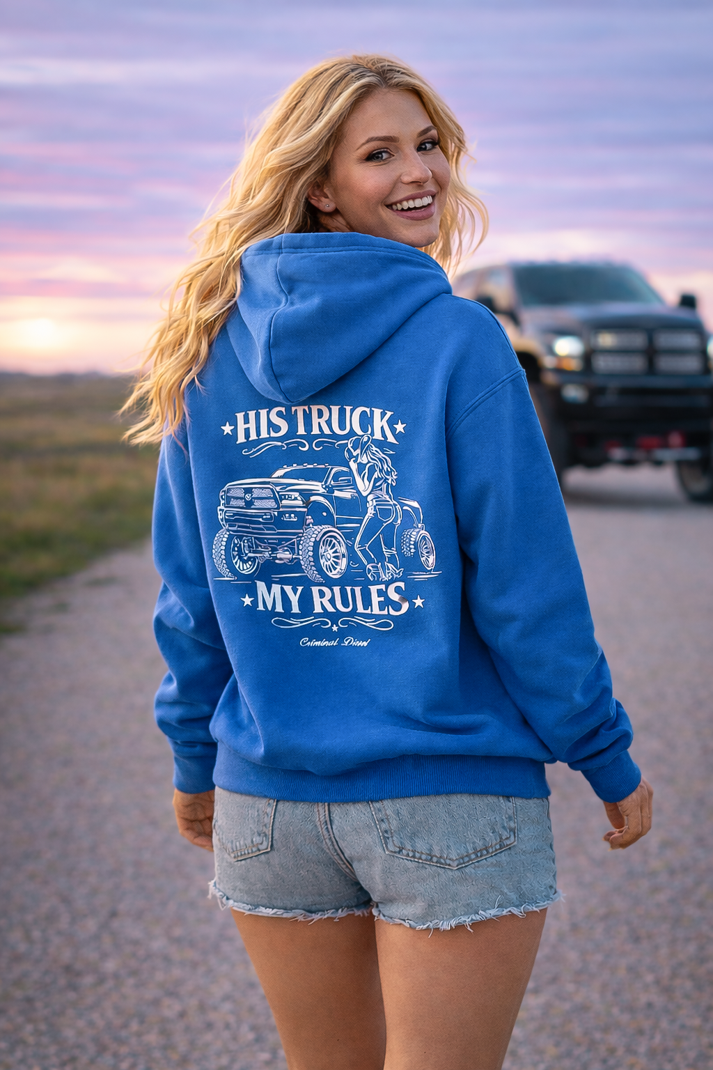 'His Truck, My Rules" Womens Hoodie