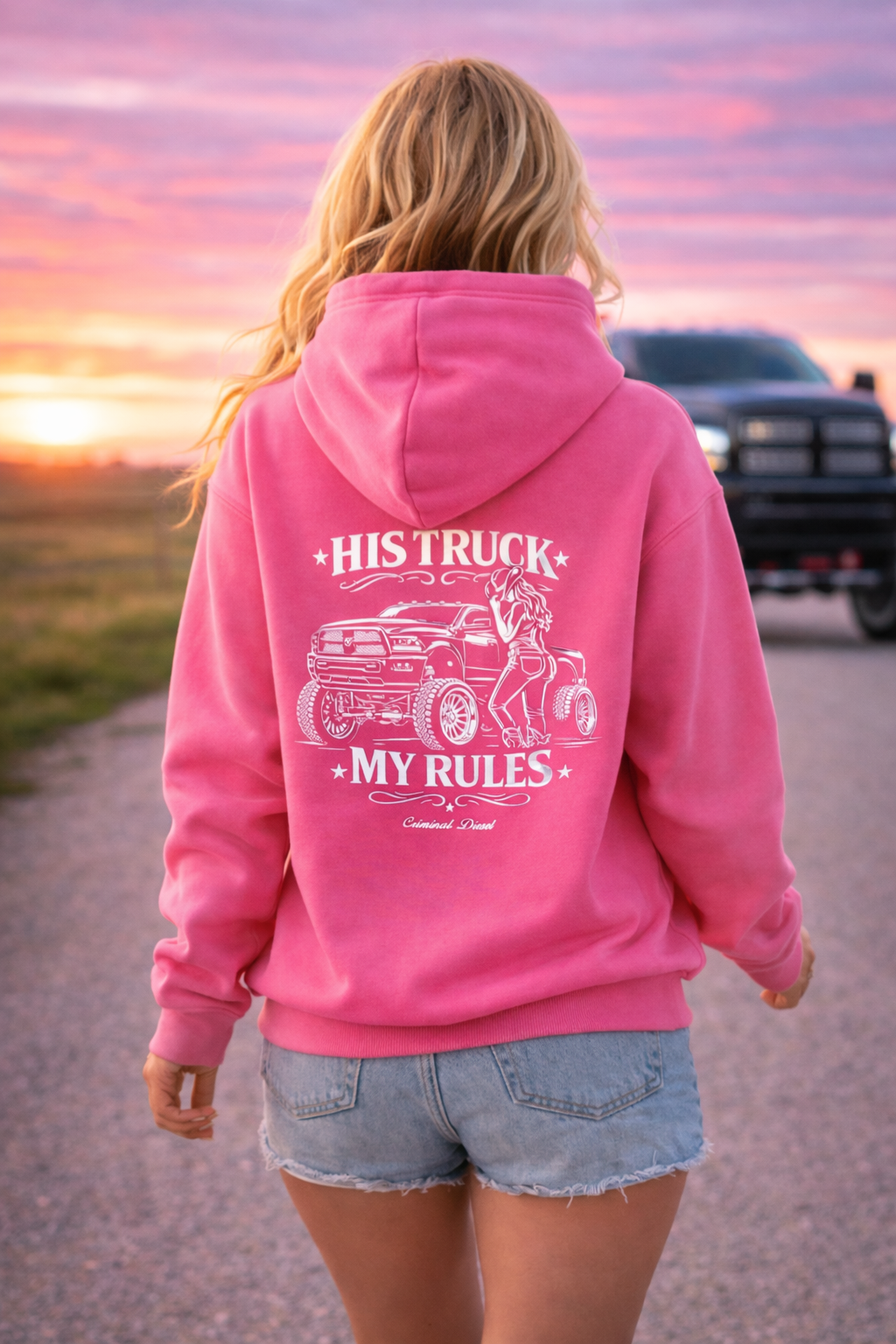 'His Truck, My Rules" Womens Hoodie