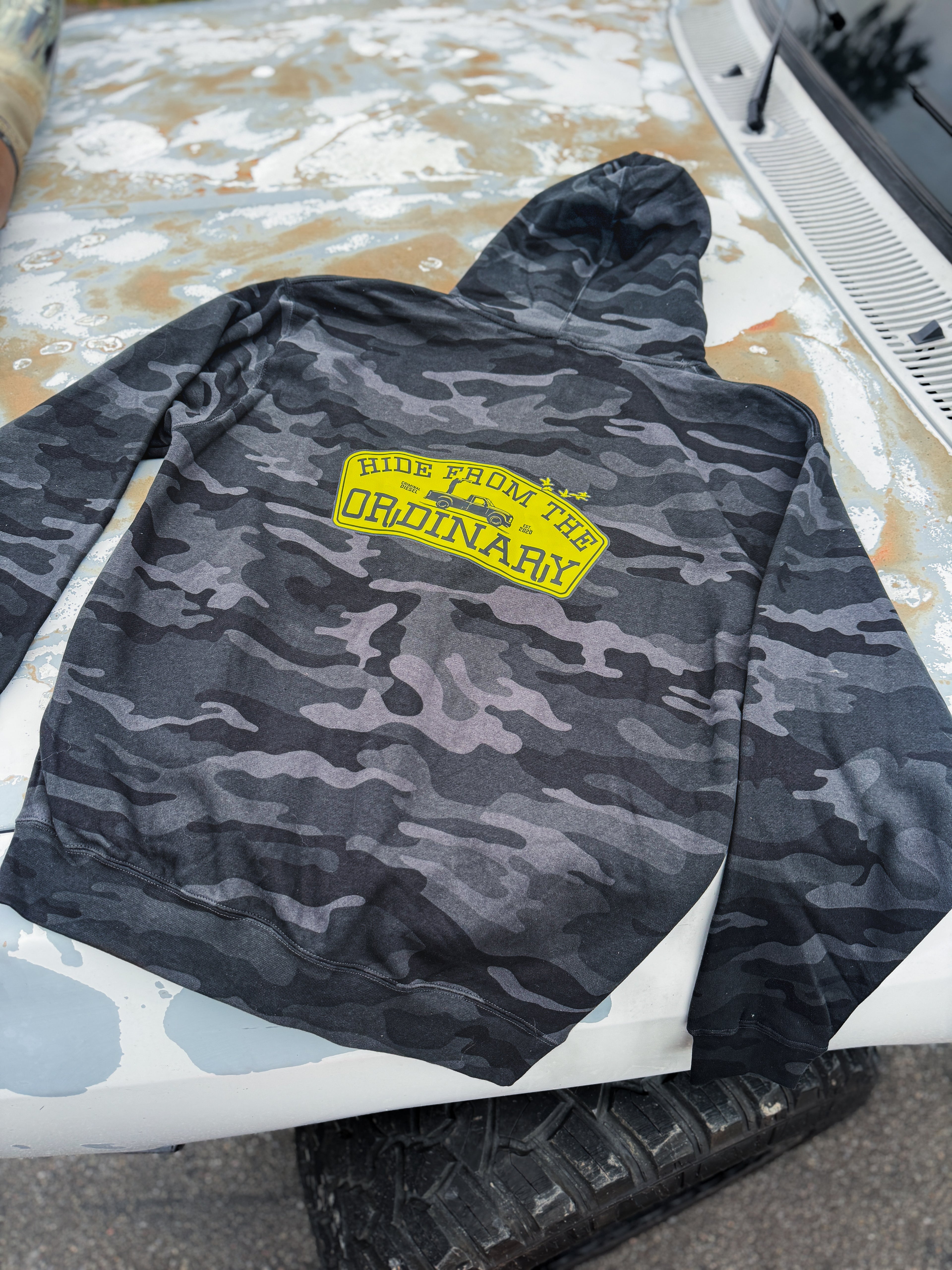 -HIDE FROM THE ORDINARY- "Elite" Black Camo Heavy-Weight Hoodie