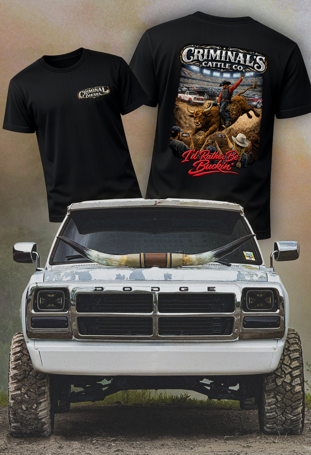 "I'd Rather be BUCKIN" T-Shirt