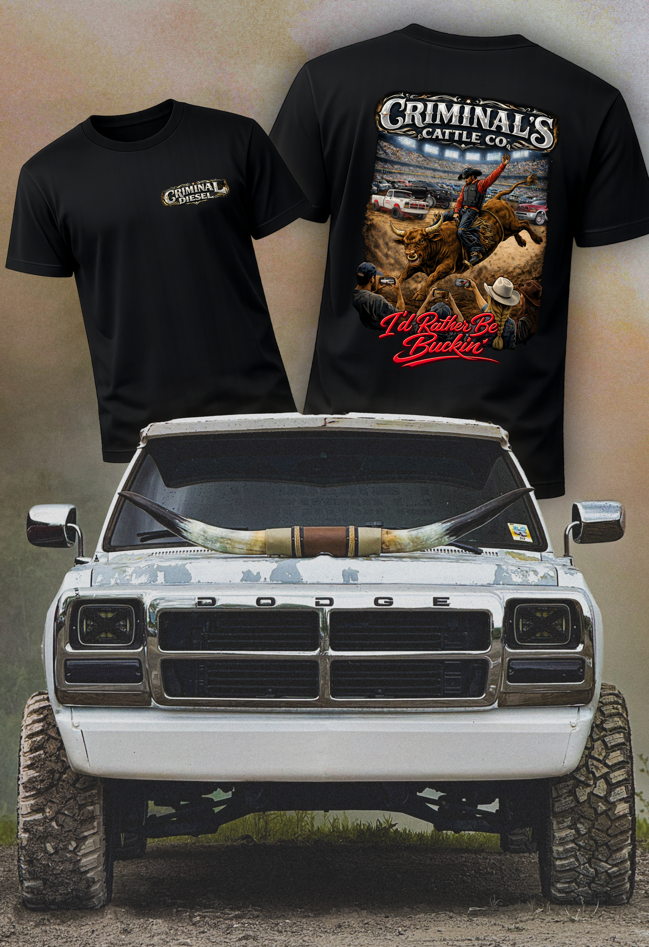 "I'd Rather be BUCKIN" T-Shirt