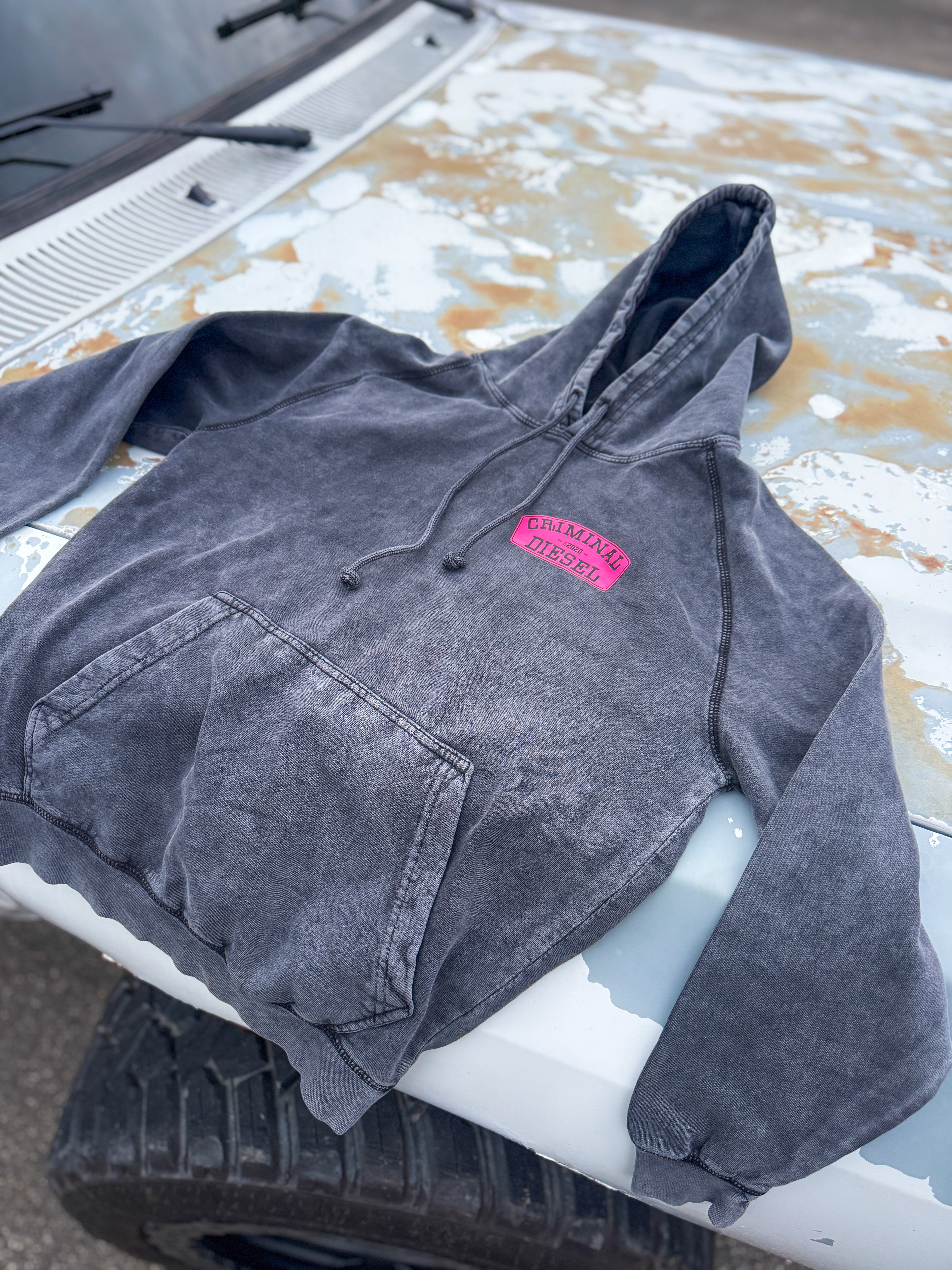 -HIDE FROM THE ORDINARY- Distressed Mid-Weight Hoodie